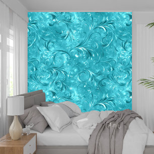 Luxury Girly Turquoise soft satin Texture Wallpaper