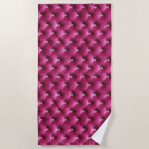 Luxury Glam Pink Faux Velvet Beach Towel