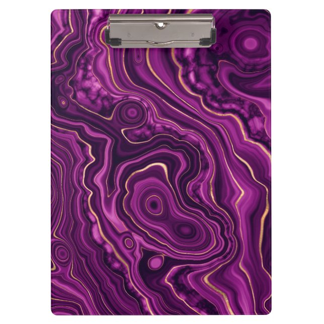 Luxury Glam Purple Colourful Abstract Pattern Clipboard (Front)