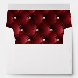 Luxury Glam Red Faux Velvet Christmas Envelope