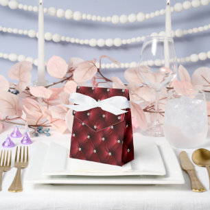 Luxury Glam Red Faux Velvet Favour Box