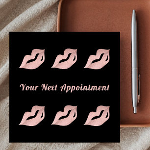 Luxury Glam Rose Gold & Black Makeup Artist  Appointment Card