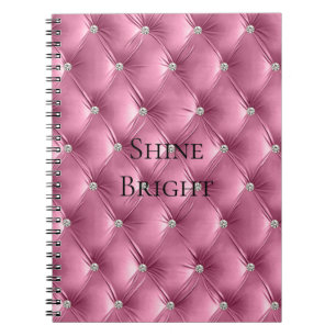 Luxury Glam Soft Pink Faux Velvet  Notebook