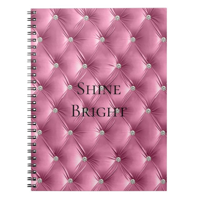 Luxury Glam Soft Pink Faux Velvet  Notebook (Front)