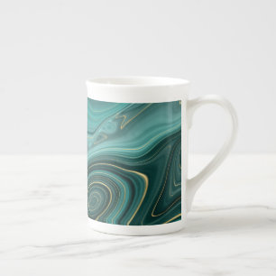 Luxury Glam Turquoise Abstract Pattern Bone China Mug