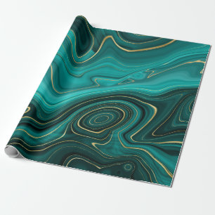 Luxury Glam Turquoise Abstract Pattern Wrapping Paper