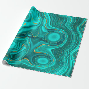 Luxury Glam Turquoise Bright Abstract Pattern Wrapping Paper