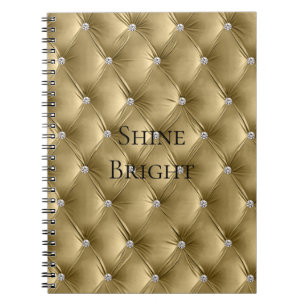 Luxury Glam Warm Gold Faux Velvet Notebook