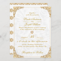 Luxury Glamour Gold Border & Nordic Flower Wedding