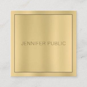 Luxury Glamour Gold Look Modern Elegant Template Square Business Card