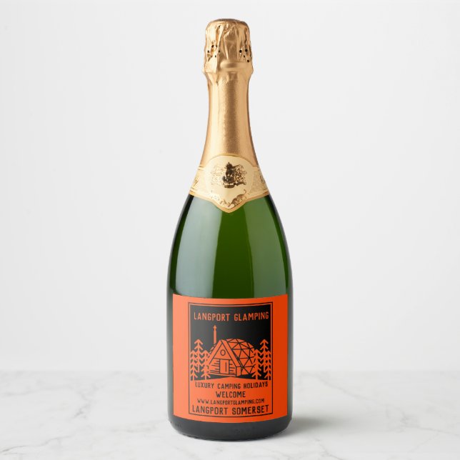 Luxury Glamping Sparkling Wine Label (Front)