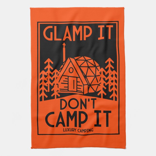 Luxury Glamping Tea Towel (Vertical)