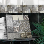 Luxury Glass, Shell & Metal Geometric N4 Tile<br><div class="desc">This gorgeous tile is part of my Luxury Glass, Shell & Metal Geometric collection. Use it alone or in combination with other tiles to create stunning look in the bathroom or shower - accent tile mosaic behind the mixer or bathtub for example, or use them for crafts - tiled table...</div>