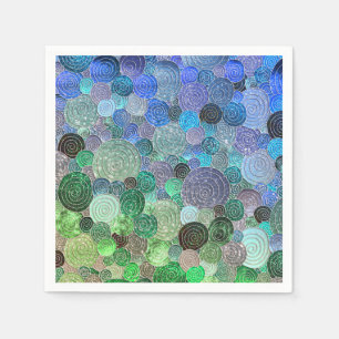 Luxury Glitter Dots and Circles - Fresh Aqua Napkin