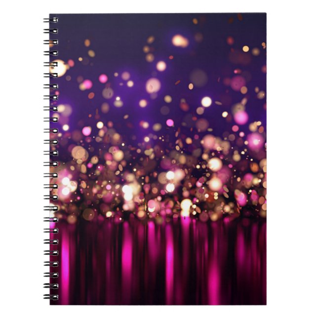 Luxury Glitter Glow 3D Background. Notebook (Front)