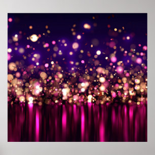 Luxury Glitter Glow 3D Background. Poster