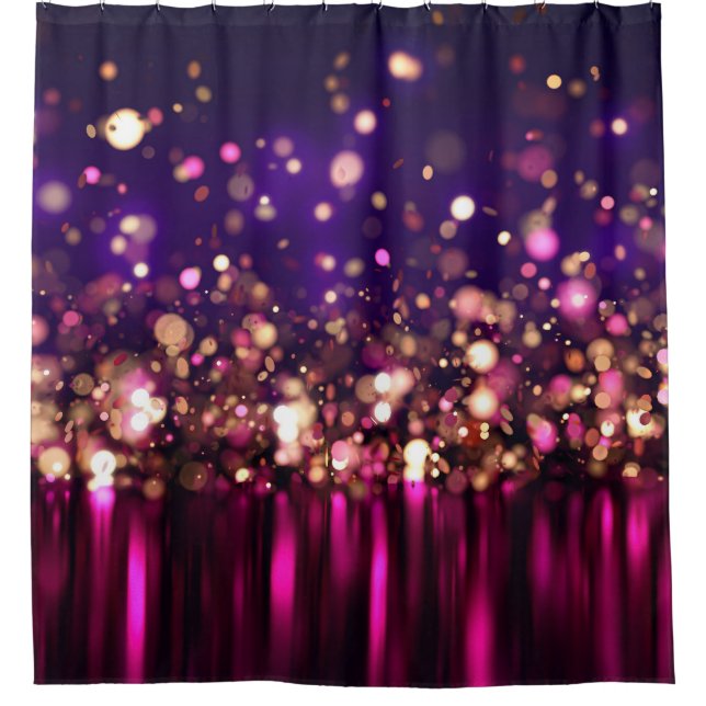 Luxury Glitter Glow 3D Background. Shower Curtain (Front)