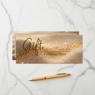 Luxury Glitter Gold Abstract Gift Certificate