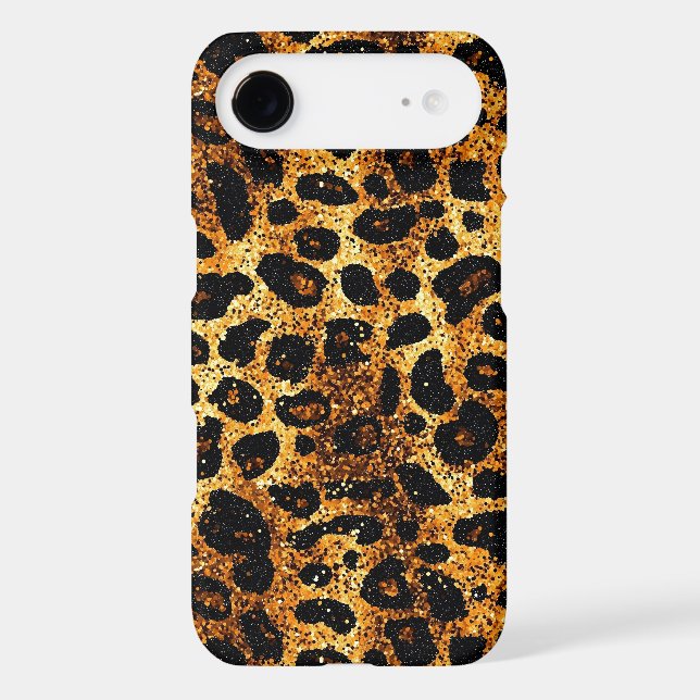 Luxury Glitter Gold Brown Rust Leopard Pattern (Back)