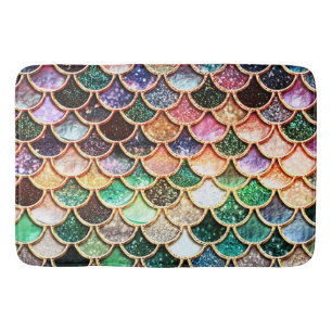 Luxury Glitter Mermaid Scales - Multicolor Bath Mat