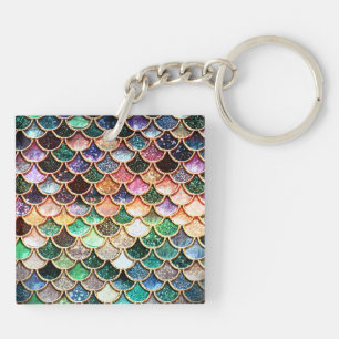 Luxury Glitter Mermaid Scales - Multicolor Key Ring