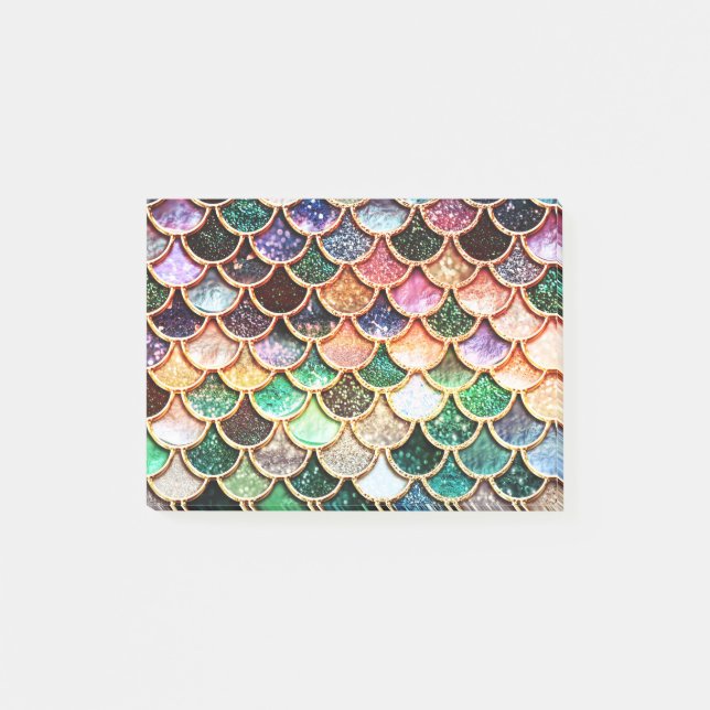 Luxury Glitter Mermaid Scales - Multicolor Post-it Notes (Front)