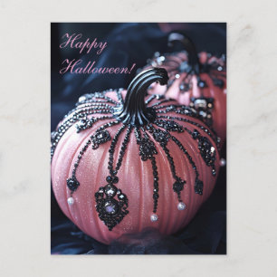 Luxury Glitter Pumpkins Halloween Greeting Card