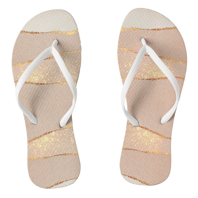 Luxury Glitter Rose Gold Jandals (Footbed)