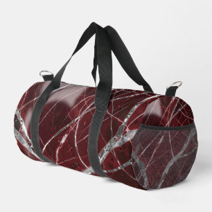 Luxury glossy red marble duffle bag