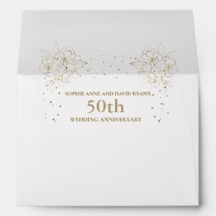 Luxury Gold 50th Wedding Anniversary Envelope
