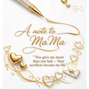 Luxury Gold “A Note to Mama” Postcard