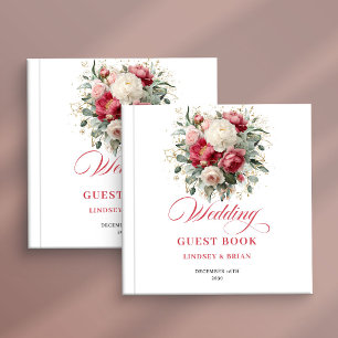 Luxury Gold Accent Boho Wedding Guest Book