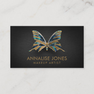 Luxury Gold and Abalone Shell Butterfly Business Card