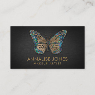 Luxury Gold and Abalone Shell Butterfly Business Card