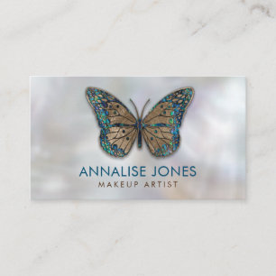 Luxury Gold and Abalone Shell Butterfly on pearl Business Card