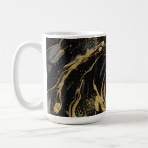 Luxury Gold and Black Abstract Marble  Coffee Mug