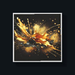 Luxury Gold and Black Liquid Splash - Dynamic High Canvas Print<br><div class="desc">A high-energy abstract composition featuring a dramatic explosion of molten gold and glossy black liquid paint. The design is accented by shimmering gold dust and floating metallic spheres, creating a sense of powerful, frozen motion against a solid black background. Perfect for modern living rooms, creative studios, or as a bold...</div>