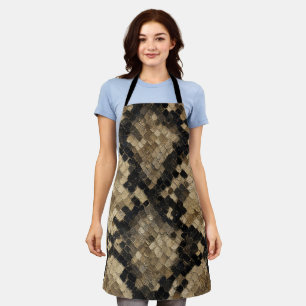 Luxury Gold and Black Snake Skin Pattern Apron