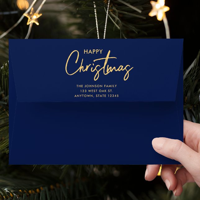 Luxury Gold and Blue Christmas  Envelope (Creator Uploaded)