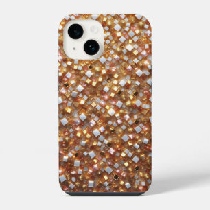 Luxury Gold and Diamond Mosaic Geometric Shimmerin iPhone 14 Case