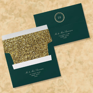 Luxury Gold and Emerald Green Envelope