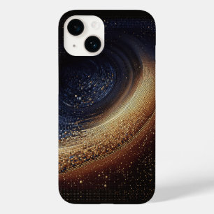 Luxury Gold and Navy Blue Cosmic Swirl Mosaic Gala Case-Mate iPhone 14 Case