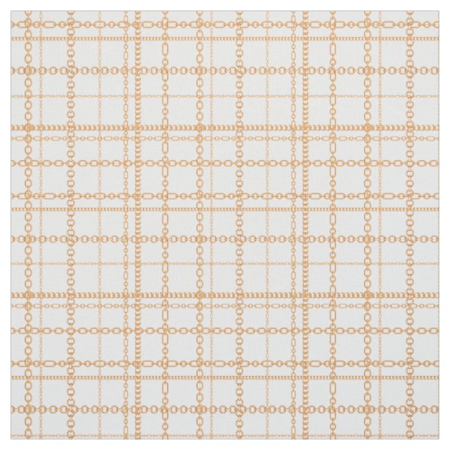 Luxury Gold and White Chains Designer Style Fabric (Swatch)