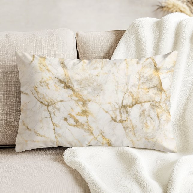 Luxury Gold and White Marble Decorative Cushion (Creator Uploaded)