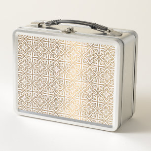 luxury gold arabic pattern metal lunch box