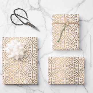 Luxury Gold Arabic Wrapping Paper Sheets 