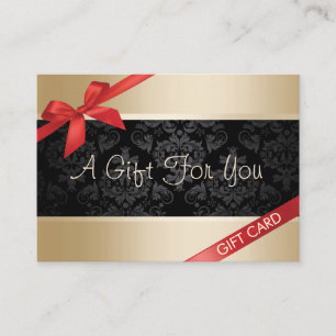Luxury Gold Background Red Ribbon Gift Certificate