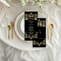 Luxury Gold Black Art Deco Roaring 20s Wedding 