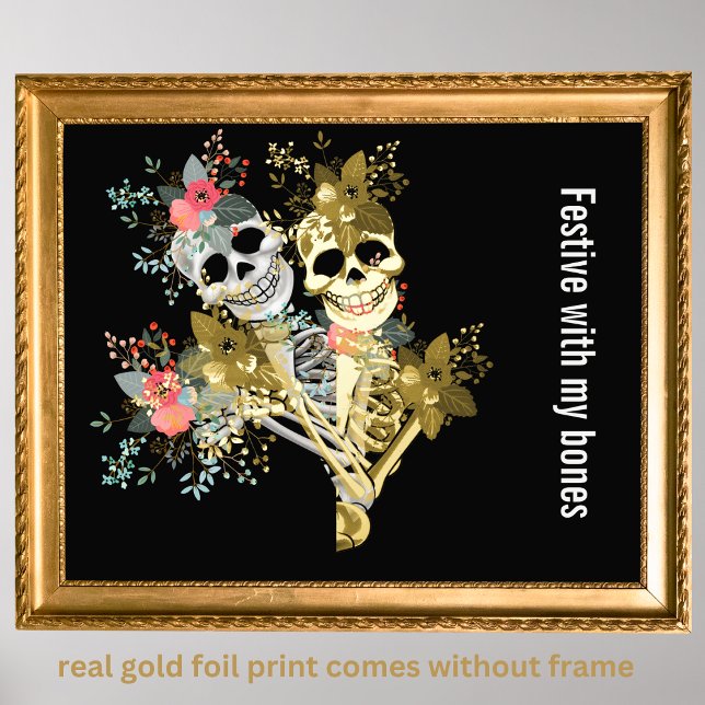 luxury gold black bones botanic fine art real     foil prints (Creator Uploaded)