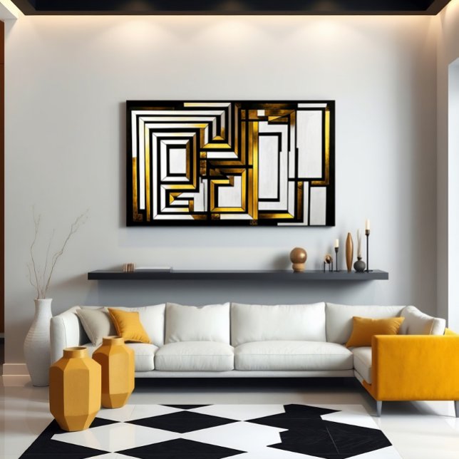 Luxury Gold Black Geometric Deco Poster (Creator Uploaded)